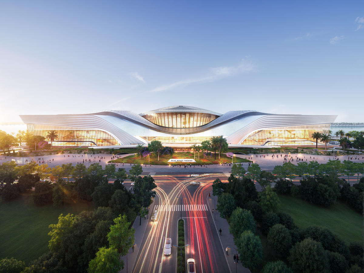 Phối cảnh nhà hát lớn tại Cần Giờ với sức chứa 5.000 chỗ ngồi. Ảnh: Đ.H