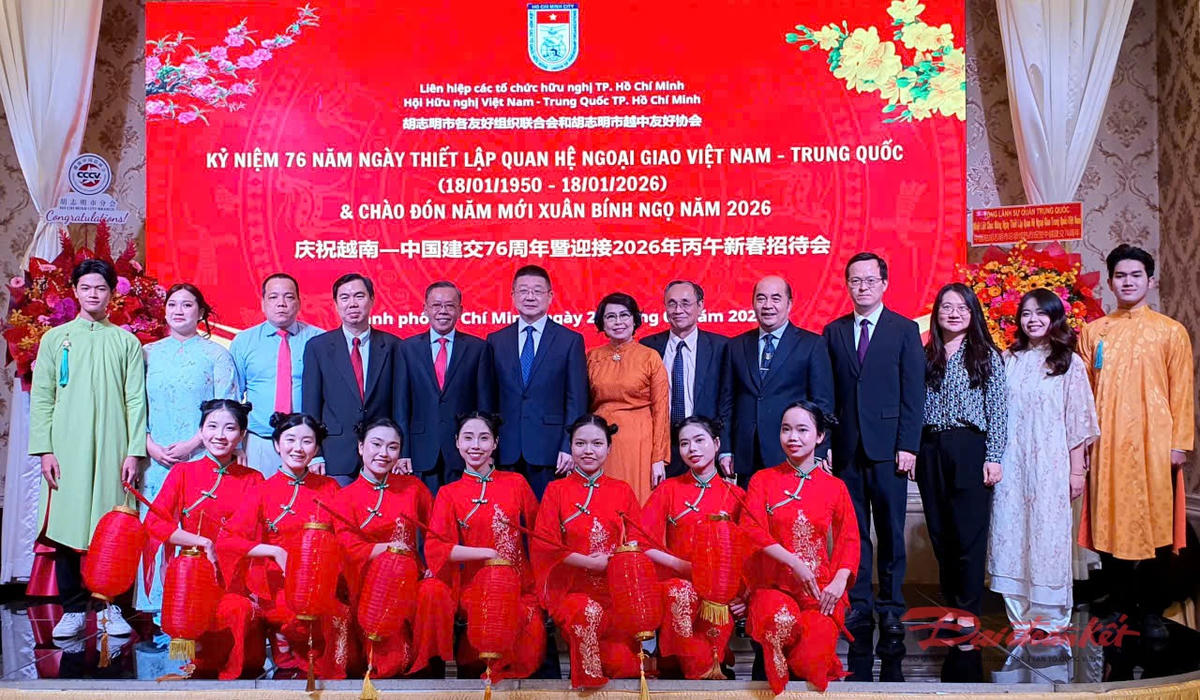 Các đại biểu tại buổi họp mặt kỷ niệm 76 năm thiết lập quan hệ ngoại giao Việt Nam - Trung Quốc.