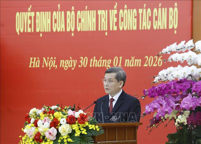 Đồng chí Lê Minh Trí phát biểu. Ảnh: Thống Nhất/TTXVN.