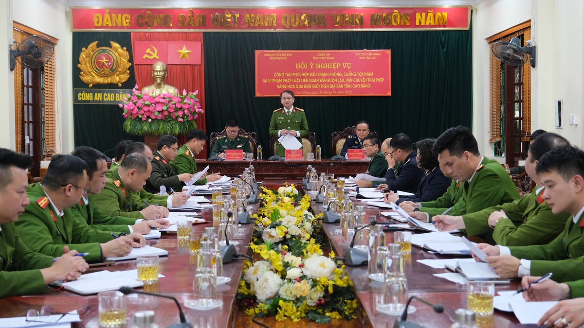 Quang cảnh hội nghị. Ảnh: Công an Cao Bằng.