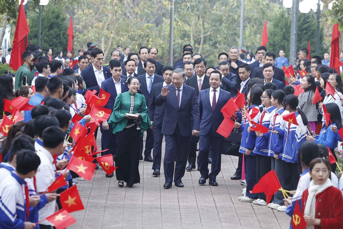 Tổng Bí thư Tô Lâm đến dự buổi lễ. Ảnh: Thống Nhất – TTXVN