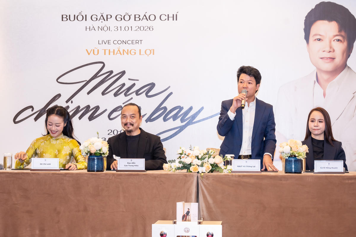 NSƯT Vũ Thắng Lợi chia sẻ về Live concert "Mùa chim én bay”. Ảnh: BTC.