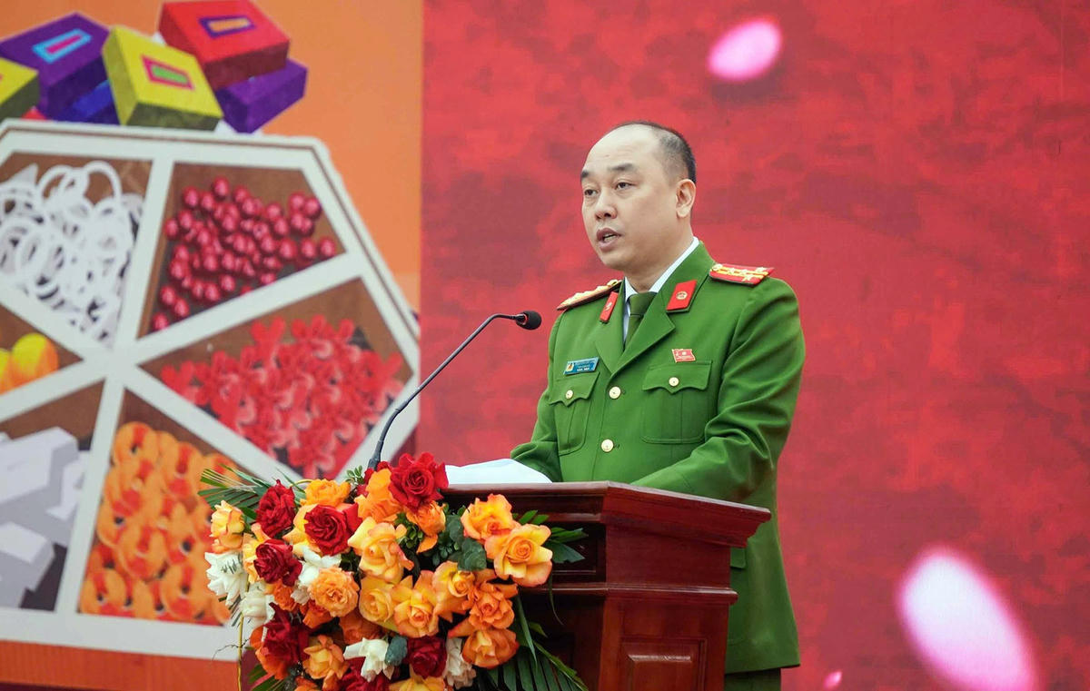 Đại tá Nguyễn Đức Long, Phó Giám đốc Công an TP Hà Nội phát biểu tại chương trình.