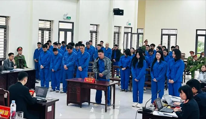 Các bị cáo tại phiên tòa. Ảnh: GK