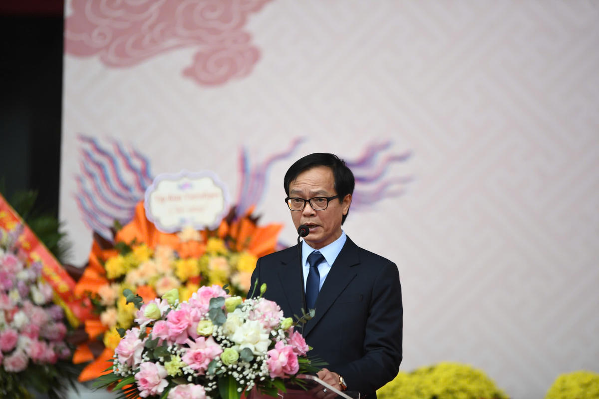 Ông Nguyễn Tiến Đà - Giám đốc Bảo tàng Hà Nội phát biểu khai mạc. Ảnh: Phạm Sỹ.