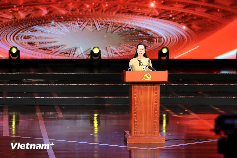 Phó trưởng Ban Tổ chức Trung ương Bùi Thị Quỳnh Vân phát biểu. (Ảnh: Hoài Nam/Vietnam+).