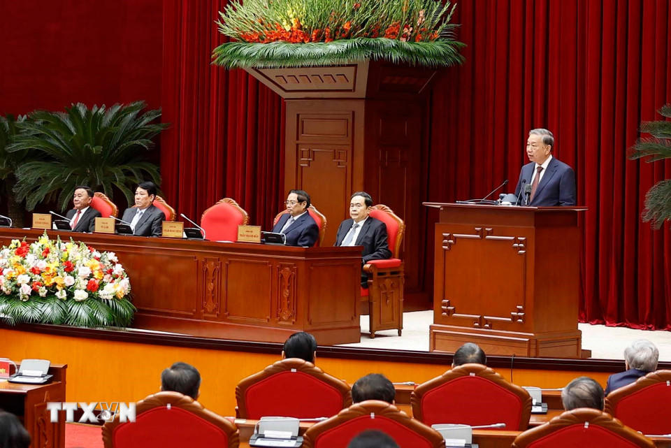 Tổng Bí thư Tô Lâm phát biểu. (Ảnh: Thống Nhất/TTXVN)