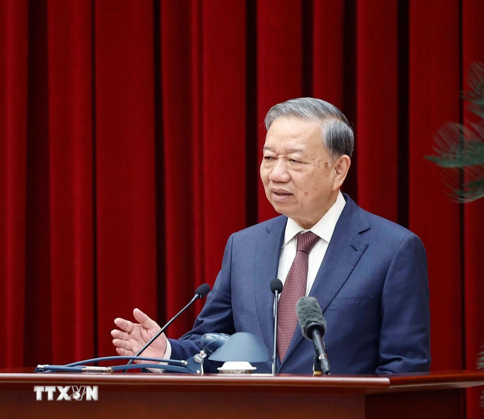 Tổng Bí thư Tô Lâm phát biểu. (Ảnh: Thống Nhất/TTXVN)