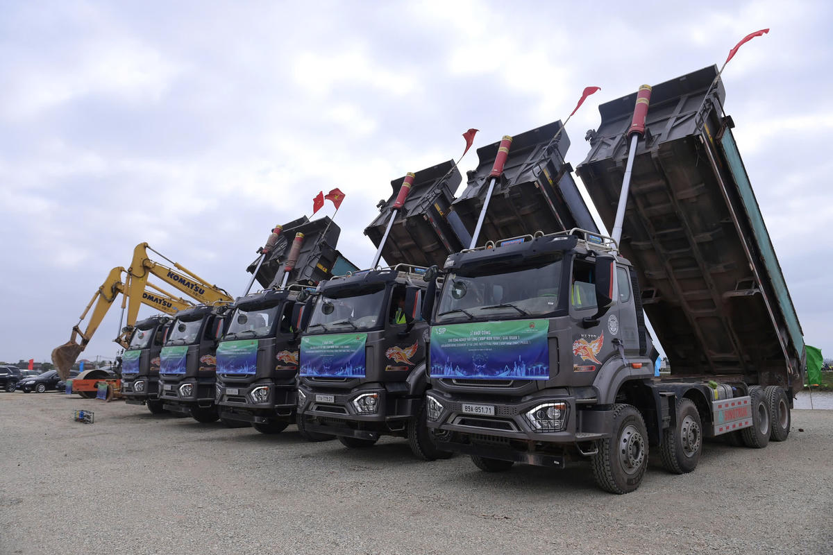 Khu công nghiệp Hải Long - VSIP Nam Định giai đoạn 1 được khởi công xây dựng trên diện tích 180 ha, quy hoạch rộng 1.100 ha. Ảnh: Duy Hưng. 