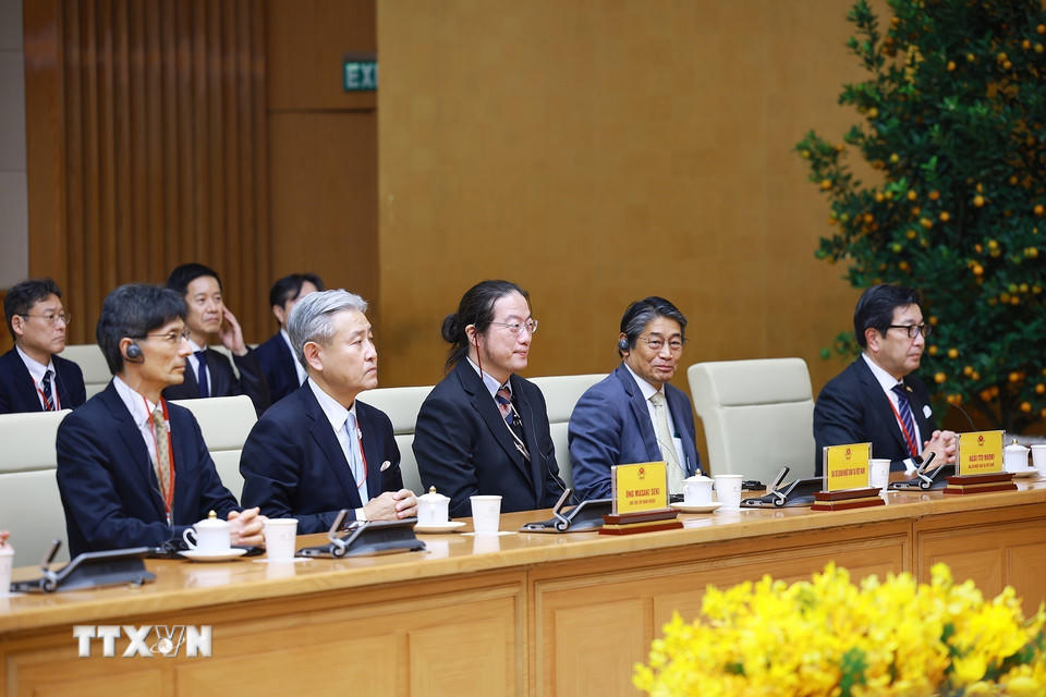 Đoàn các tổ chức, doanh nghiệp của Nhật Bản tham dự buổi gặp. (Ảnh: Dương Giang/TTXVN)