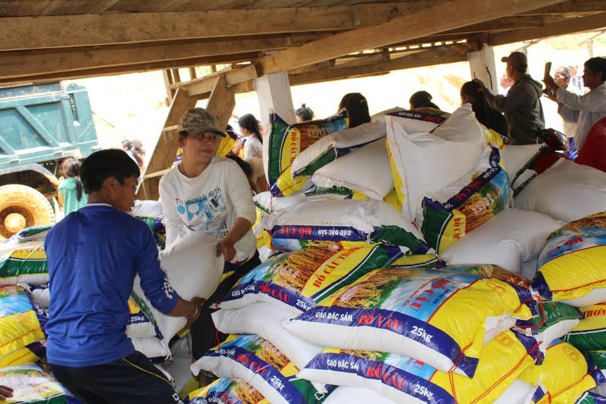 Phân bổ gạo cho người dân TP Đà Nẵng. Ảnh: CV.