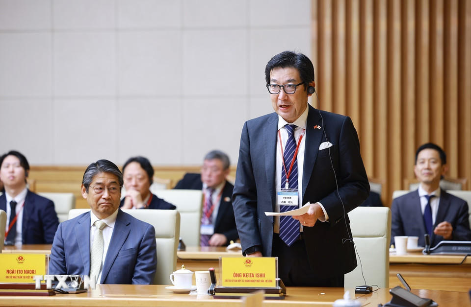 Ông Keita Ishii, Chủ tịch Ủy ban Kinh tế Nhật Bản-Mekong, Chủ tịch kiêm CEO Tập đoàn Itochu phát biểu. (Ảnh: Dương Giang/TTXVN)