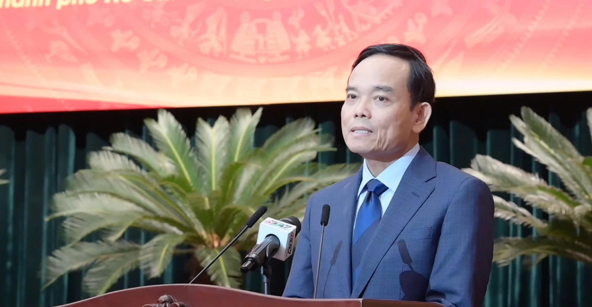 Ông Trần Lưu Quang phát biểu tại buổi họp mặt. Ảnh: Hồng Phúc.