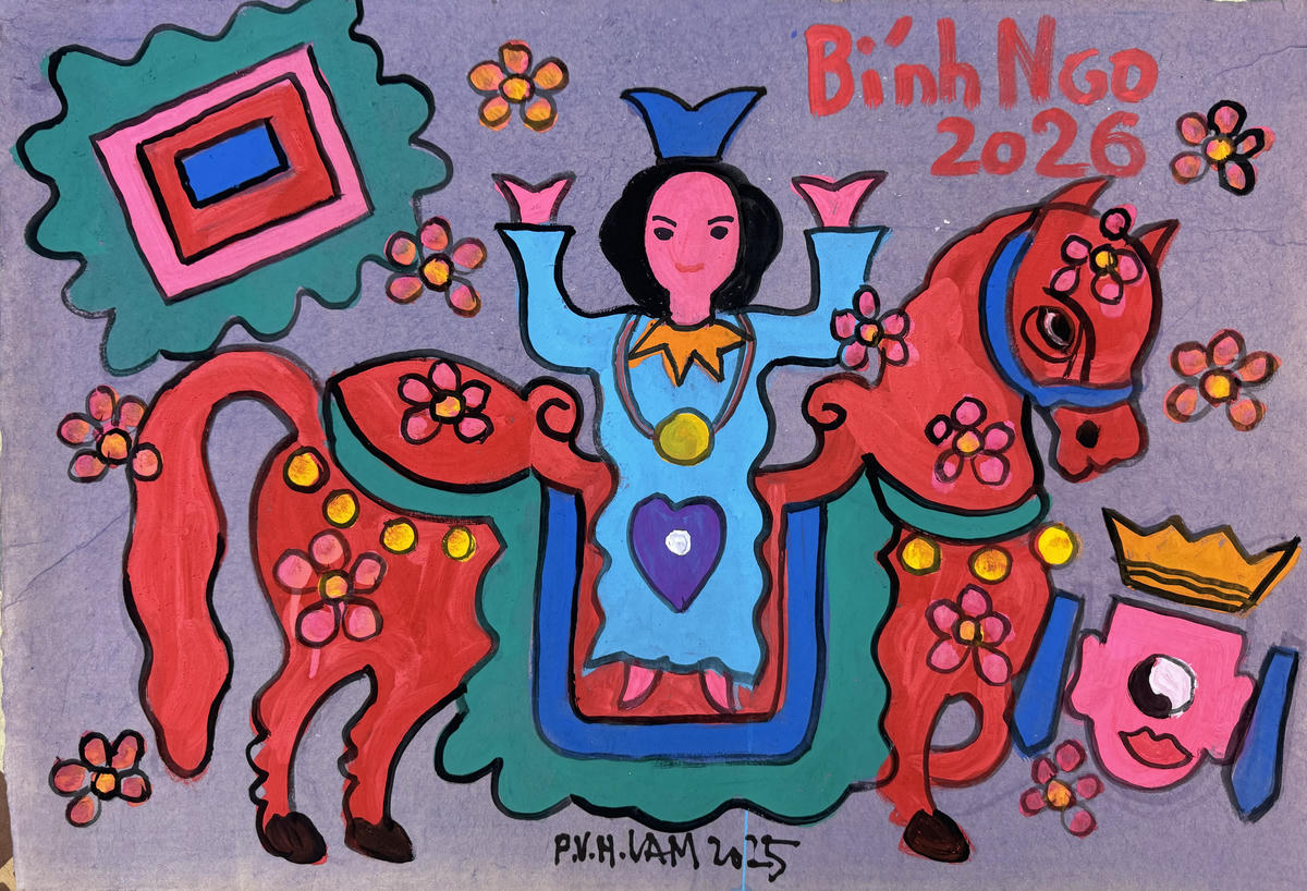 Tranh ngựa của Phạm Viết Hồng Lam