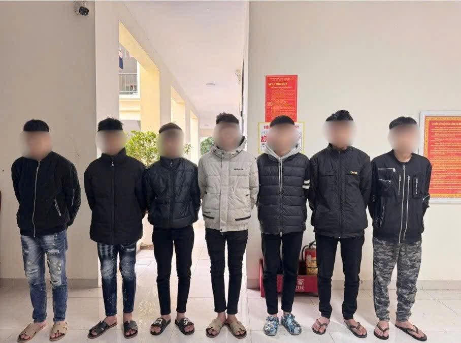 Các đối tượng tại Cơ quan điều tra. Ảnh: Công an tỉnh Phú Thọ.