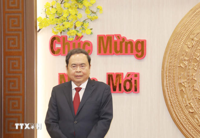 Chủ tịch Quốc hội Trần Thanh Mẫn phát biểu, (Ảnh: Ngọc Thiện/TTXVN).