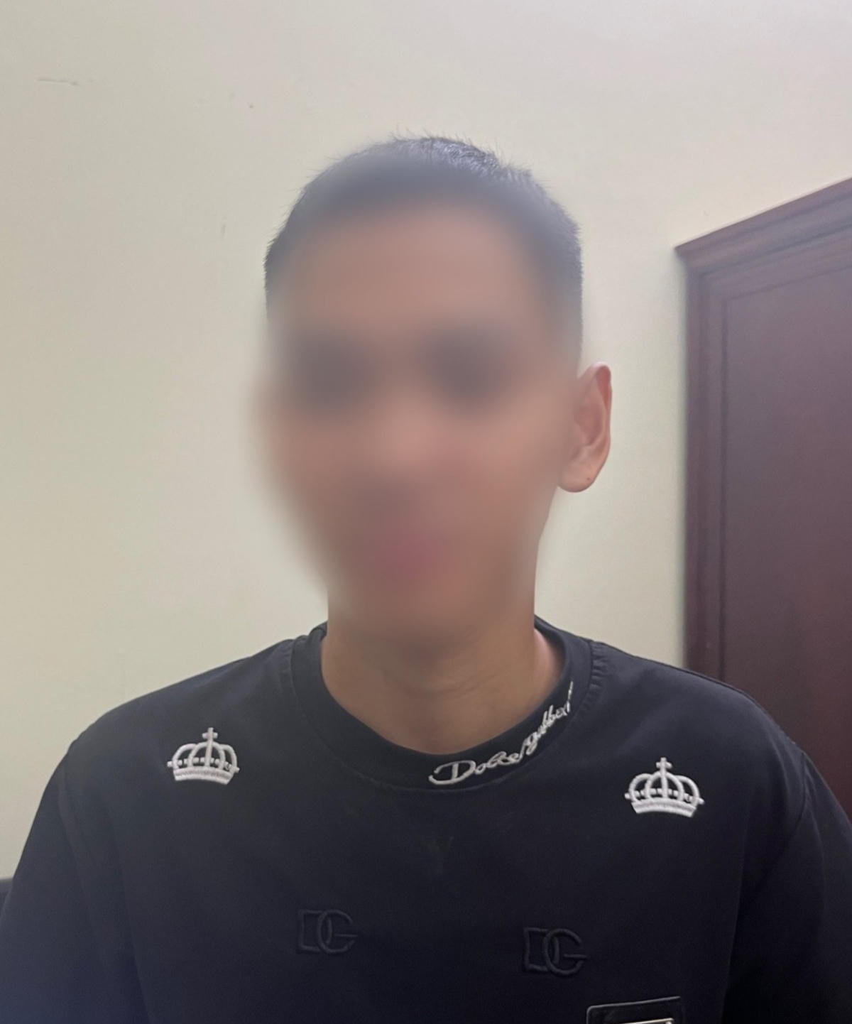 Đối tượng P.V.T. tại cơ quan công an. Ảnh: Công an tỉnh Phú Thọ.