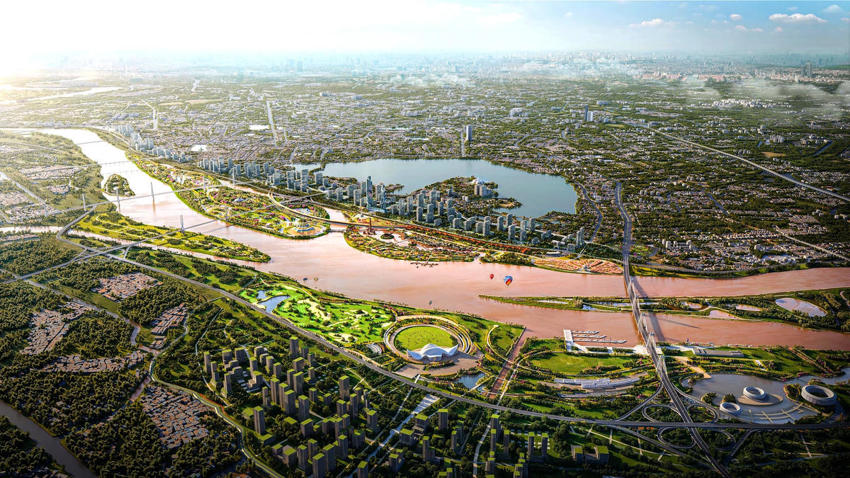 Phối cảnh Dự án đầu tư xây dựng Trục đại lộ cảnh quan sông Hồng. Ảnh: CTV