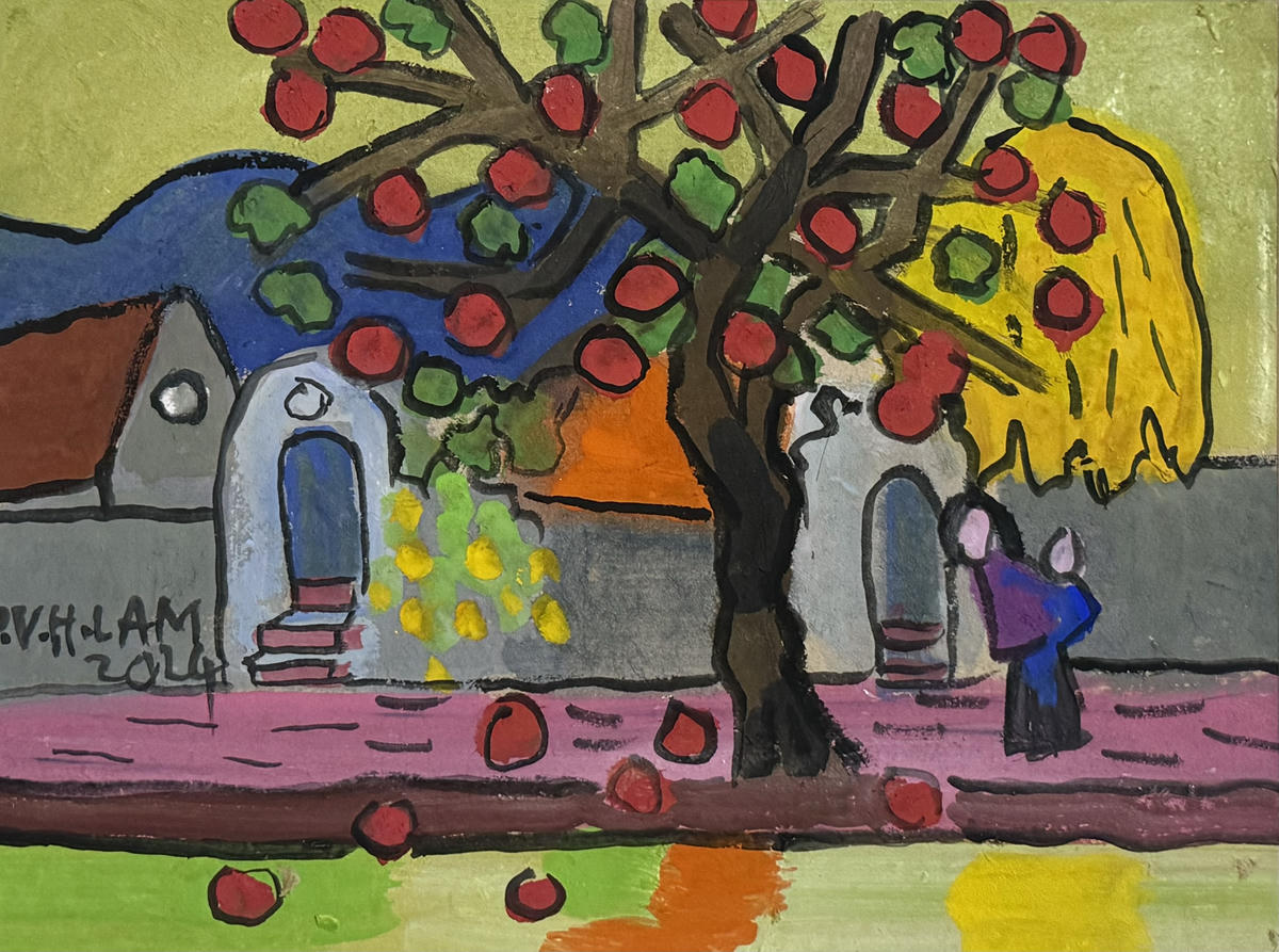 Họa sĩ Phạm Viết Hồng Lam: Nhẩn nha vẽ làng, thong thả làm tranh Tết