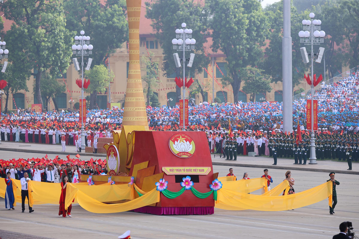 Khối Mặt trận Tổ quốc Việt Nam tại Lễ kỷ niệm, diễu binh, diễu hành 80 năm Cách mạng tháng Tám thành công và Quốc khánh 2/9 Ảnh: Nhật Bắc
