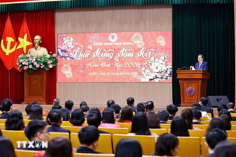 Chủ tịch Quốc hội Trần Thanh Mẫn phát biểu.(Ảnh: Doãn Tấn/TTXVN)