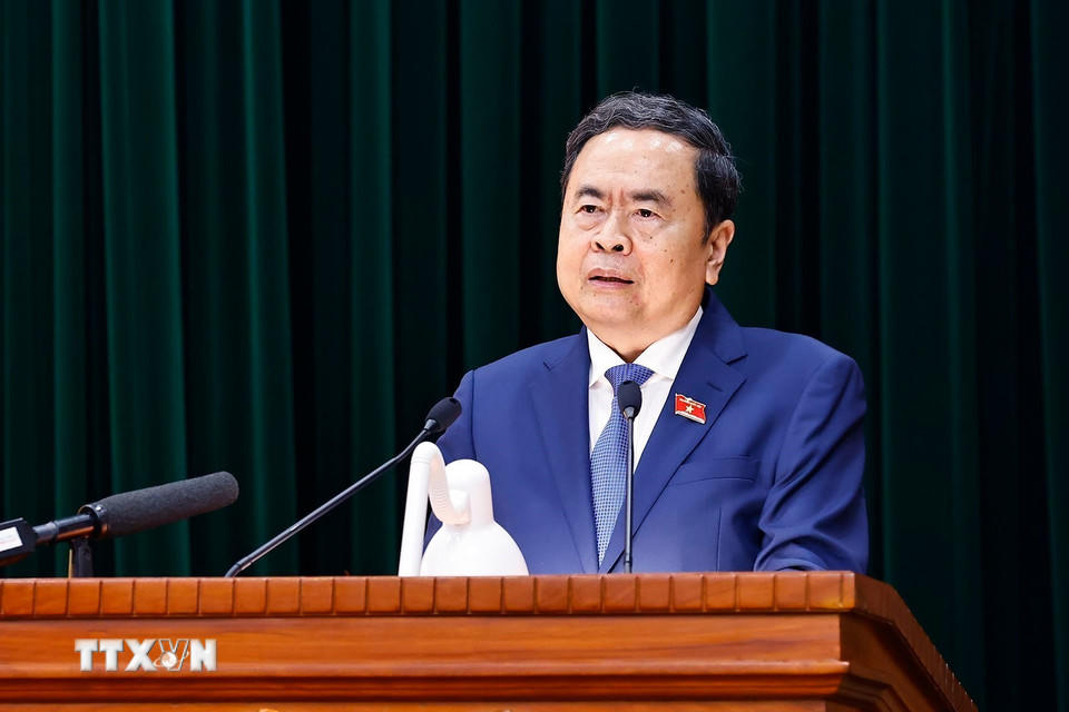 Chủ tịch Quốc hội Trần Thanh Mẫn phát biểu. (Ảnh: Doãn Tấn/TTXVN)