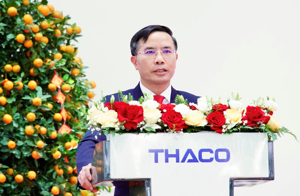 Chủ tịch UBND TP Đà Nẵng Phạm Đức Ấn phát biểu tại lễ ra quân tại THACO. Ảnh: Chí Đại.