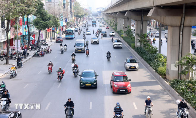 Giao thông Hà Nội. (Ảnh: Quốc Khánh/TTXVN)