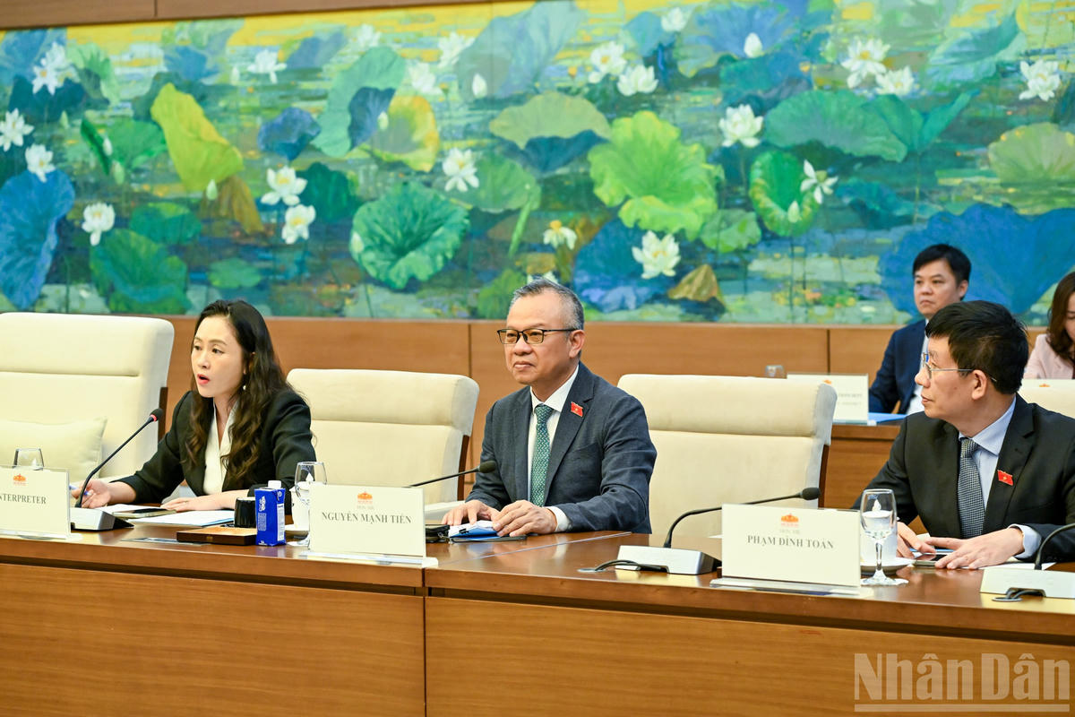 Các đại biểu Quốc hội Việt Nam dự cuộc tiếp. (Ảnh: DUY LINH)