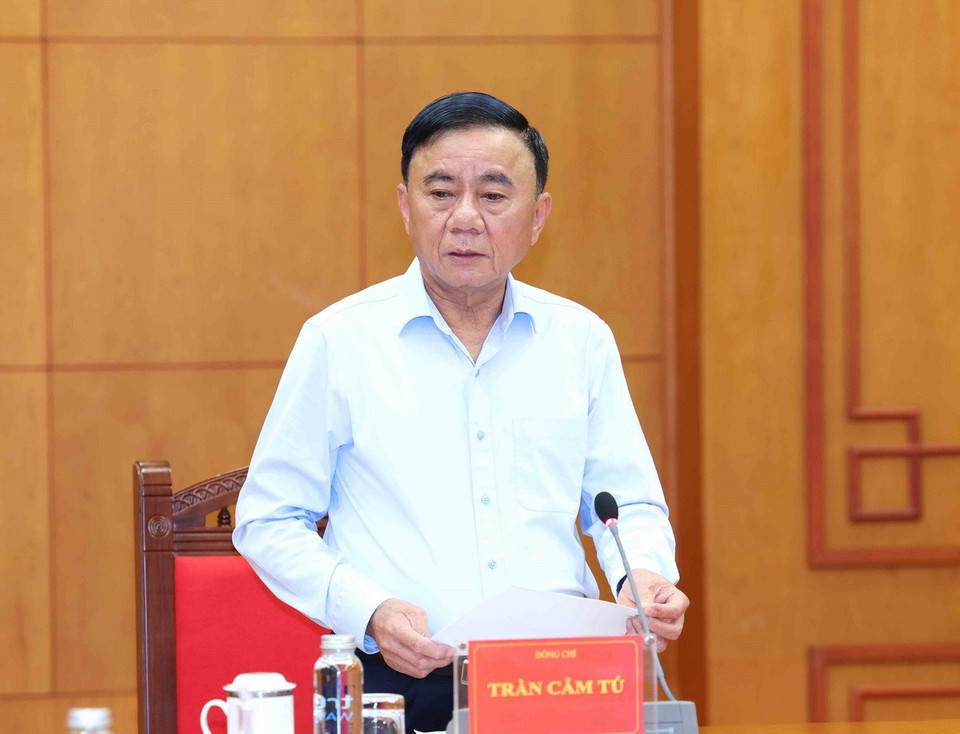 Thường trực Ban Bí thư Trần Cẩm Tú chủ trì Cuộc họp. (Ảnh: Phương Hoa/TTXVN)