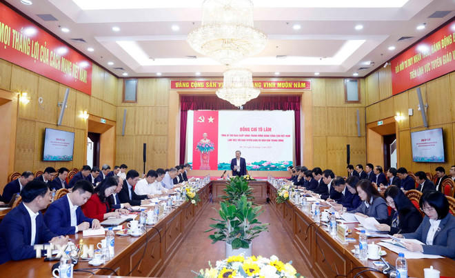 Tổng Bí thư Tô Lâm làm việc với Ban Tuyên giáo và Dân vận Trung ương. (Ảnh: Thống Nhất/TTXVN)