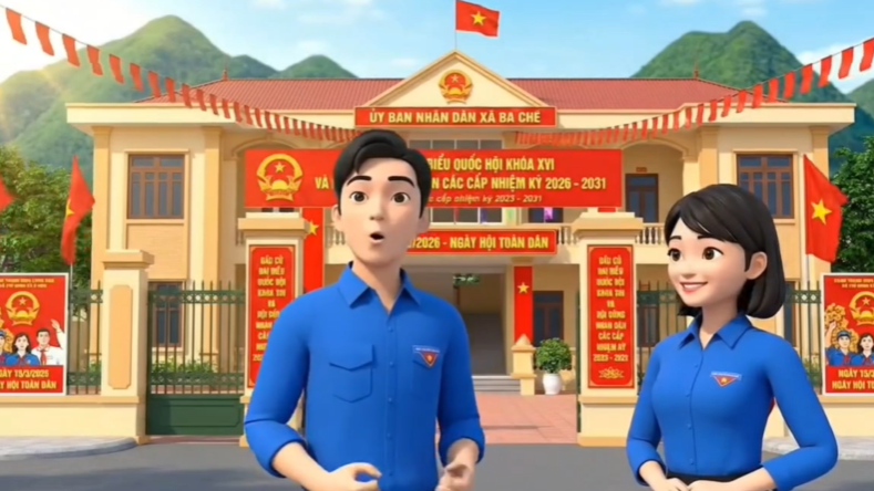 Một số địa phương ở Quảng Ninh dùng công nghệ AI tạo nội dung tuyên truyền bầu cử. Ảnh: NXA