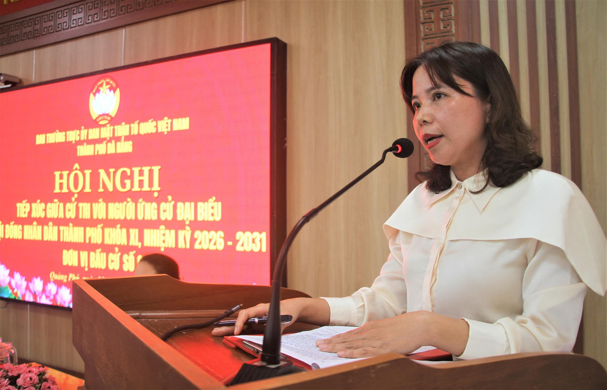 Bà Đoàn Thị Bích Đào, Phó Trưởng Ban Xây dựng Đảng Đảng ủy phường Tam Kỳ nói. Ảnh: Chí Đại.