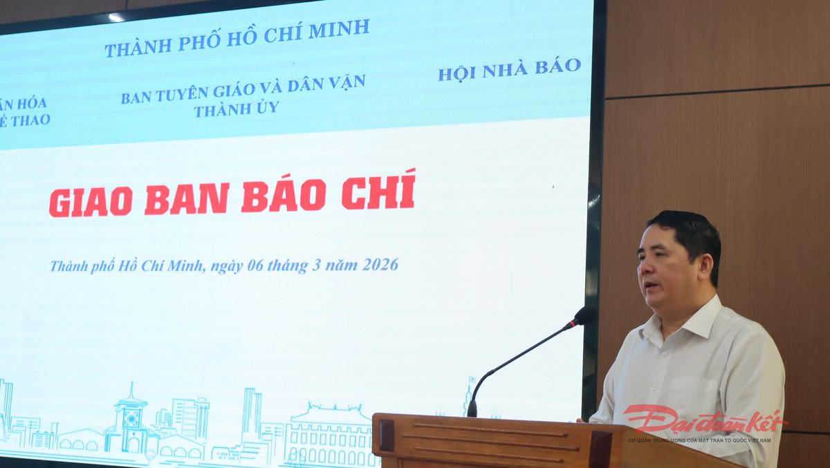 Quang cảnh buổi giao ban báo chí, sáng nay 6/3. Ảnh: Hồng Phúc.