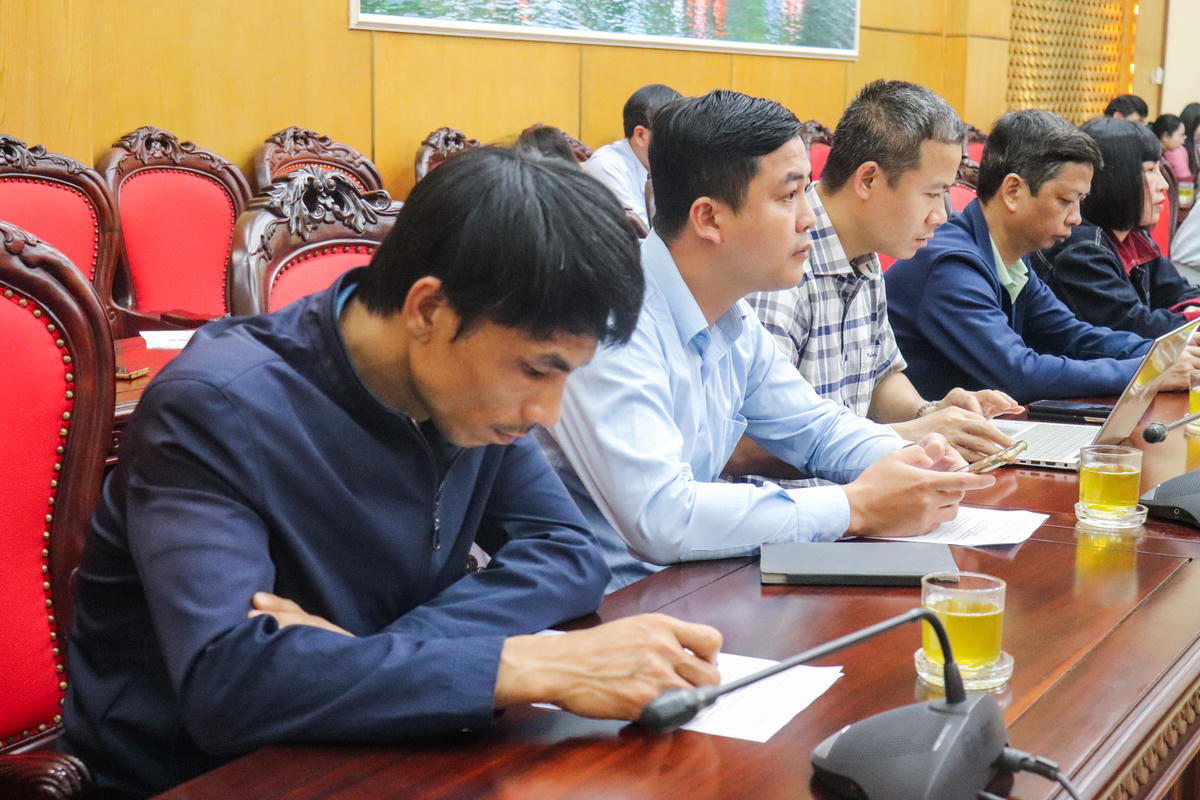 Phóng viên, nhà báo các cơ quan báo chí Trung ương và địa phương dự họp báo. Ảnh: Đình Minh