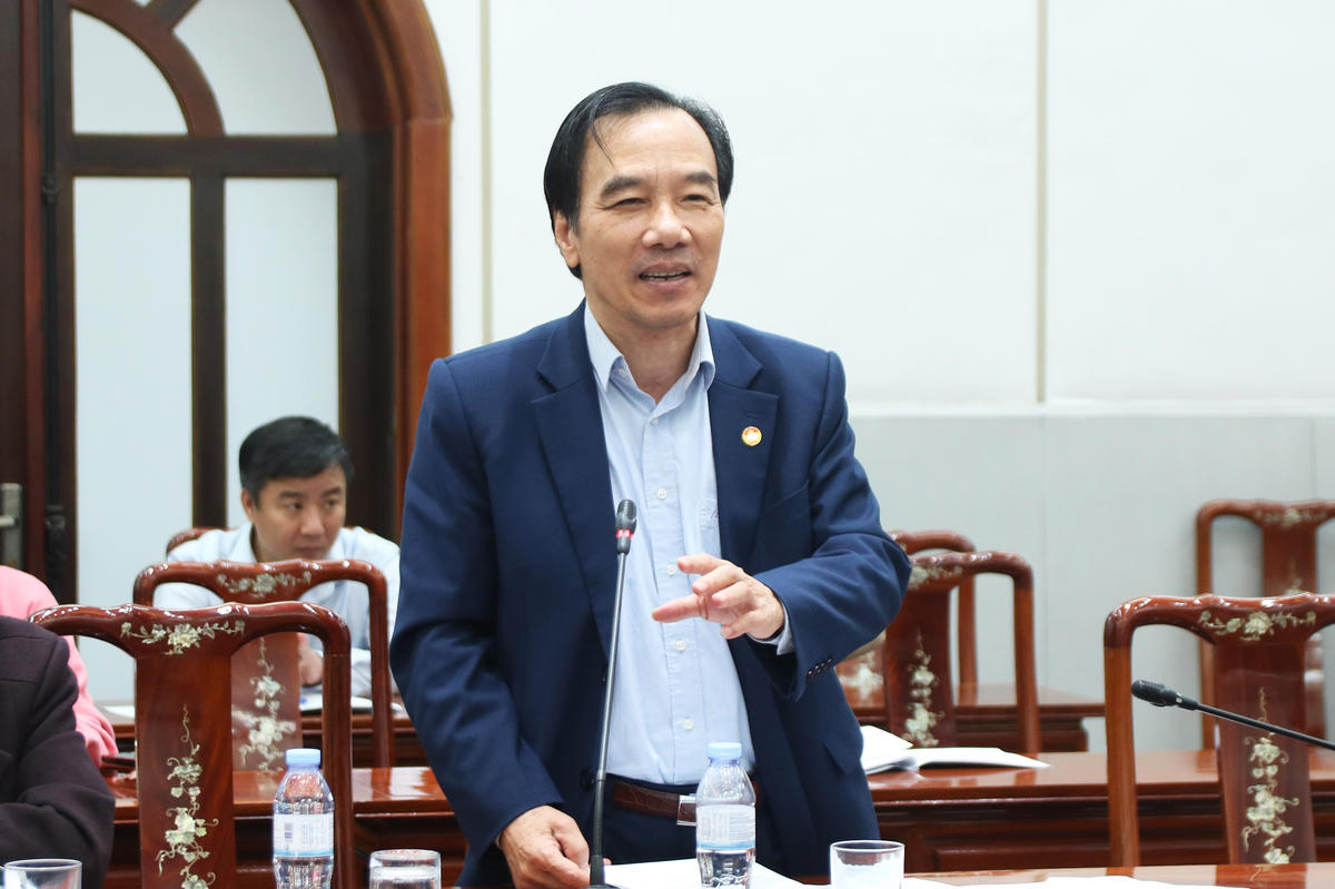 Ông Ngô Sách Thực - Ủy viên Đoàn Chủ tịch, nguyên Phó Chủ tịch UBTƯ MTTQ Việt Nam&nbsp;phát biểu tại Hội nghị.