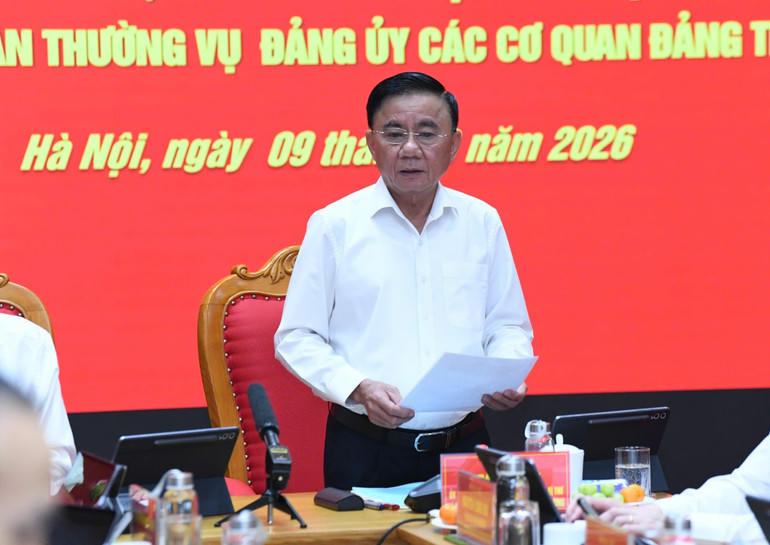 Bí thư Đảng ủy các cơ quan Đảng Trung ương Trần Cẩm Tú đề nghị Ban Thường vụ Đảng ủy phối hợp Đoàn Kiểm tra hoàn thành tốt nhiệm vụ.