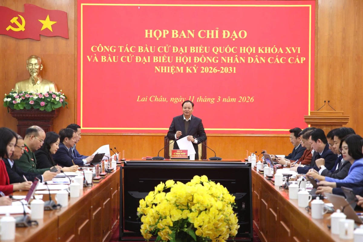 Quang cảnh cuộc họp. Ảnh: Cổng TTĐT tỉnh Lai Châu.