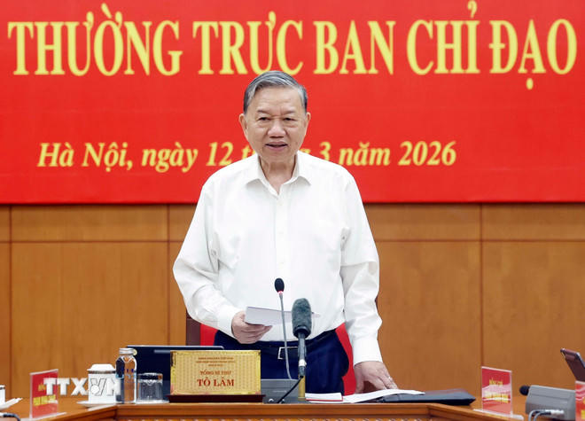 Tổng Bí thư Tô Lâm phát biểu. (Ảnh: Thống Nhất/TTXVN).