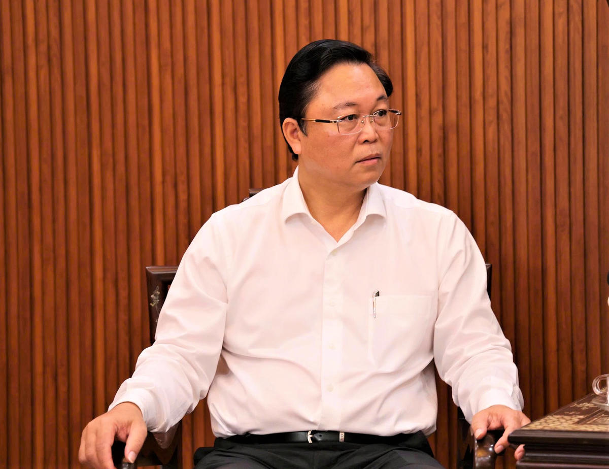 Ông Lê Trí Thanh, Chủ tịch Ủy ban MTTQ Việt Nam TP Đà Nẵng trả lời phỏng vấn. Ảnh Tấn Thành