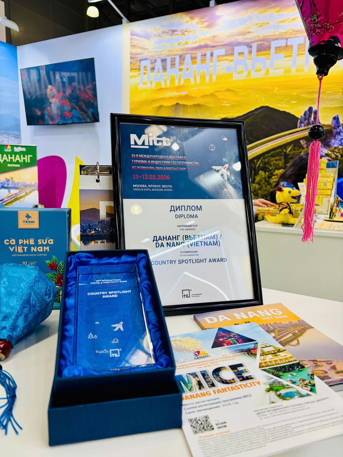 Gian hàng du lịch Đà Nẵng xếp thứ 3/44 gian hàng. Ảnh: Trọng Khoa.