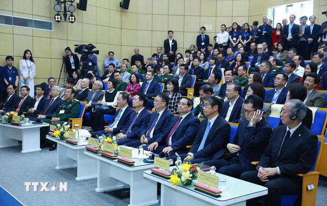 Thủ tướng Phạm Minh Chính tham dự “Diễn đàn vũ trụ Việt Nam-Nhật Bản 2026: Hợp tác cho kỷ nguyên mới." (Ảnh: Dương Giang/TTXVN).