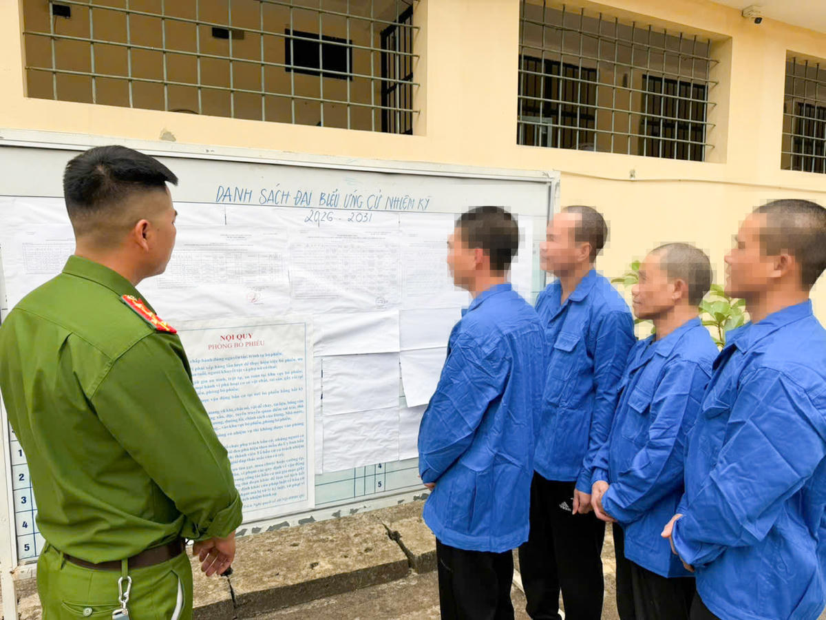 Việc các phạm nhân được tham gia bỏ phiếu đã thể hiện rõ tính nhân văn của pháp luật Việt Nam, bảo đảm mọi công dân. Ảnh: C.T.