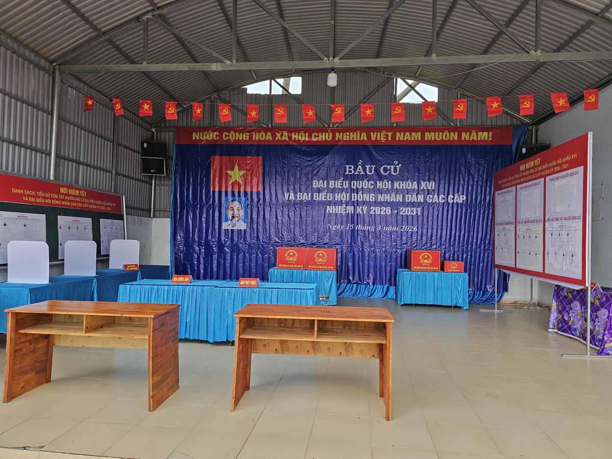 Tại các điểm bỏ phiếu đã được chuẩn bị sẵn sàng. Ảnh: T.H