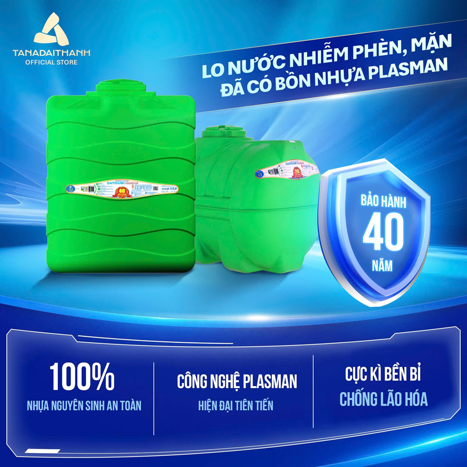 Bồn chứa được đa dạng nguồn nước, bao gồm cả nước nhiễm phèn, nhiễm mặn (Nguồn: Tân Á Đại Thành).