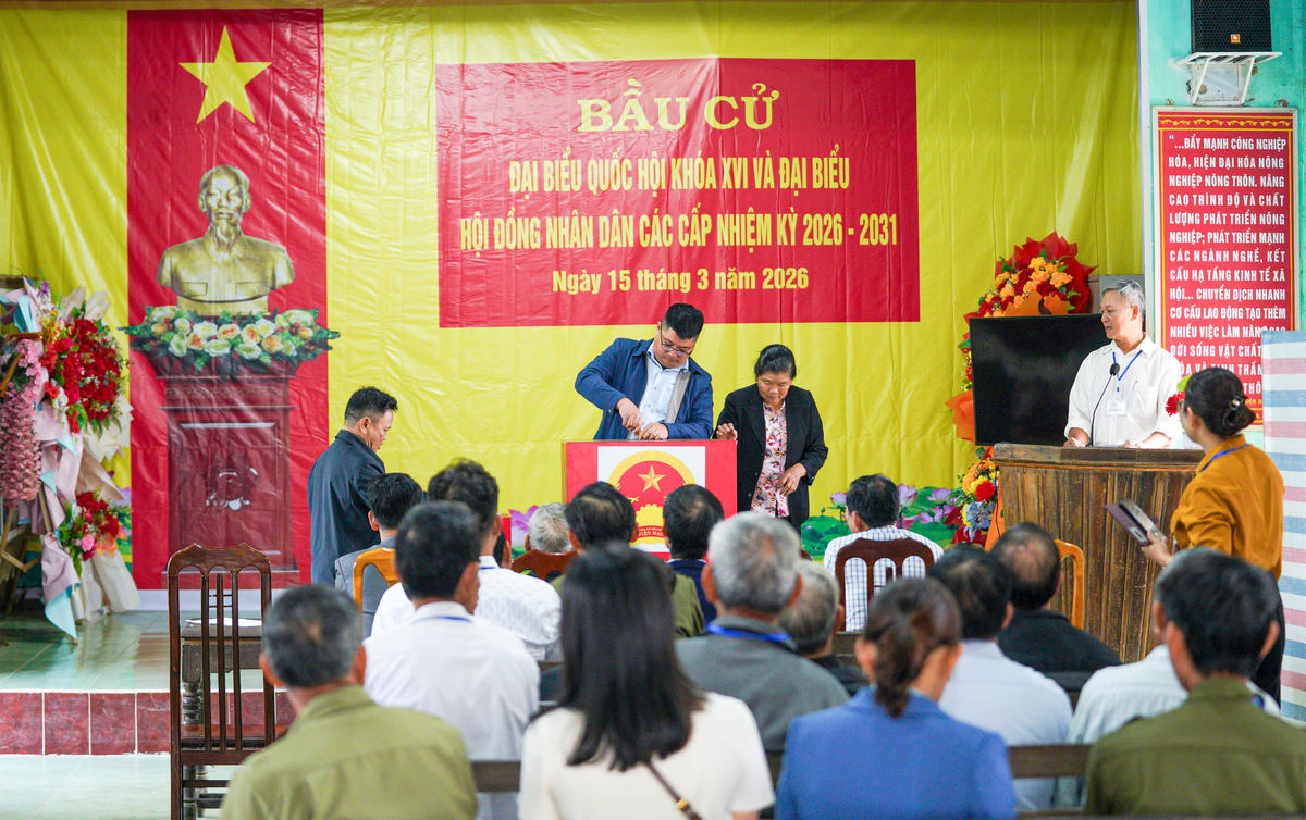 Sáng 15/3, nhịp sống ở làng nón Quy Hậu trở nên rộn ràng hơn thường lệ. Ảnh: Cẩm Kỳ 