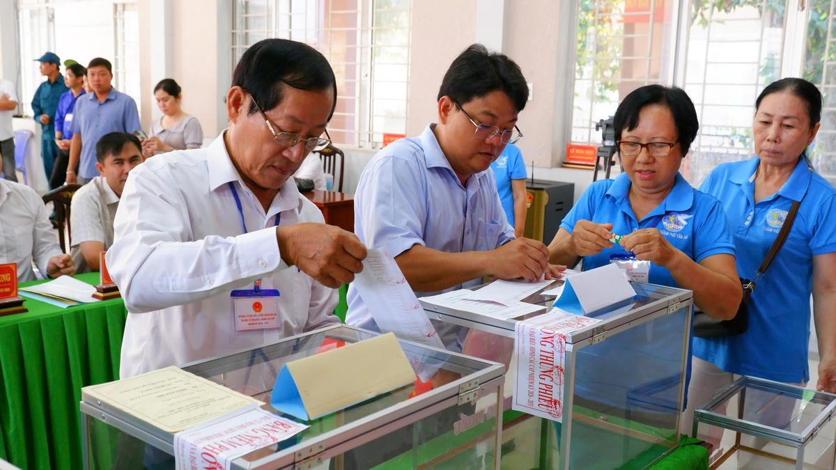 Việc bầu cử ở Tây Ninh diễn ra an toàn, nghiêm túc đúng quy định. Ảnh: H.Huy.