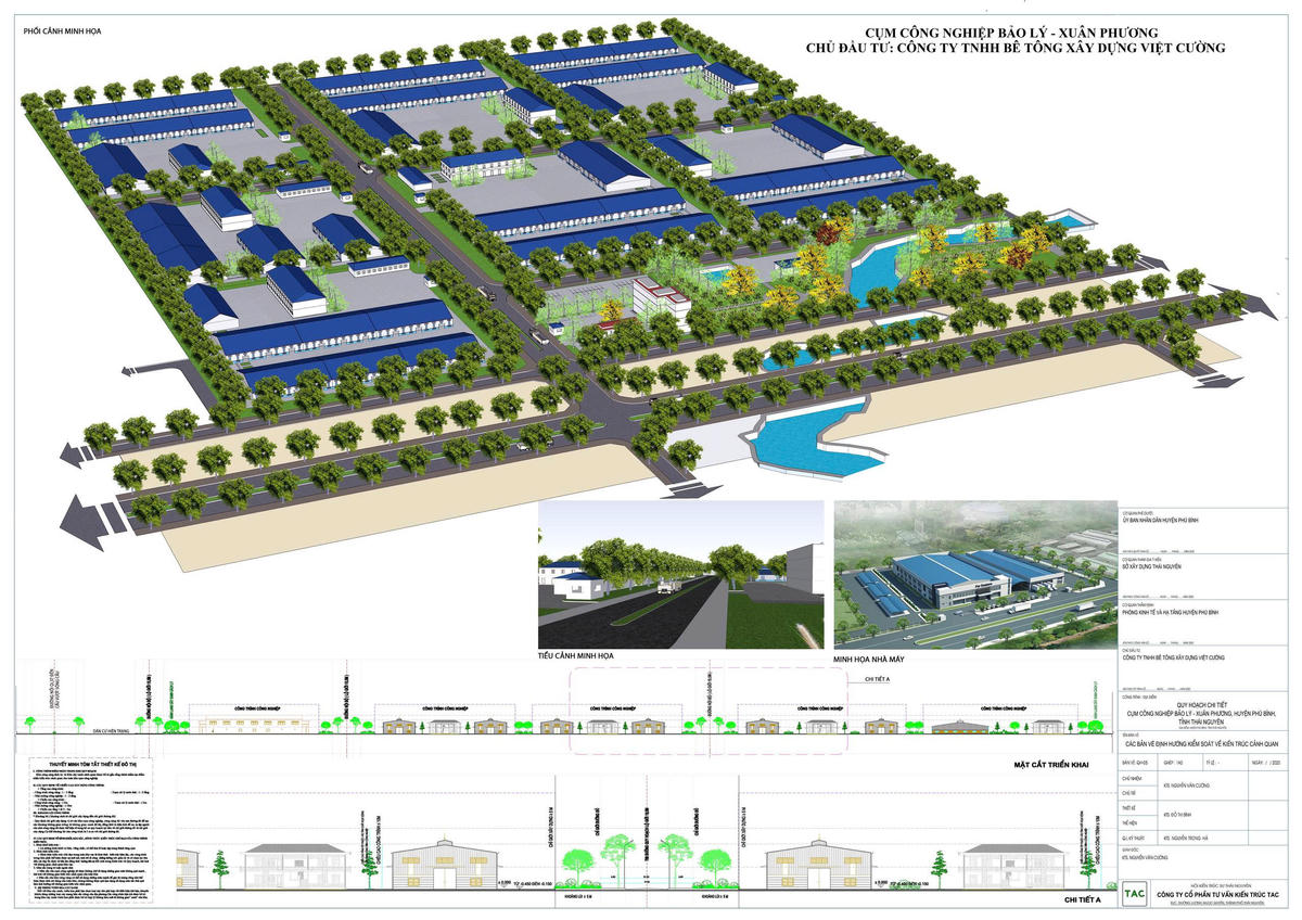 Phối cảnh Cụm công nghiệp Bảo Lý - Xuân Phương do&nbsp;Công ty TNHH Bê tông xây dựng Việt Cường đầu tư.