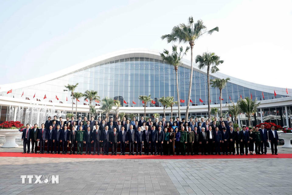 Tổng Bí thư Tô Lâm và các đại biểu. (Ảnh: Thống Nhất/TTXVN)