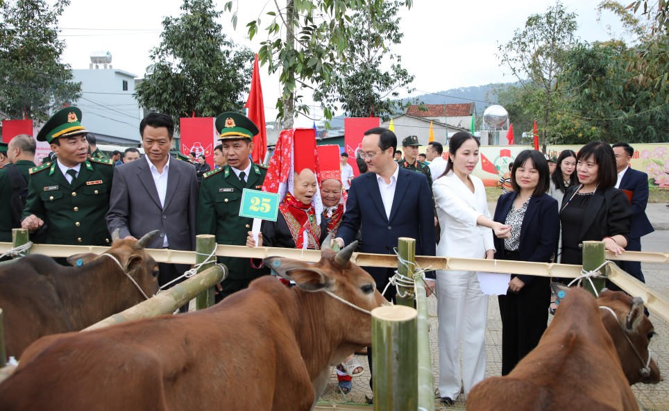 Bộ Tư lệnh BĐBP trao tặng bò giống hỗ trợ nhân dân biên giới có thêm sinh kế, ổn định cuộc sống.
